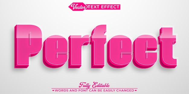 Schöne rosa perfekte Vektor-Editierbare Text-Effekt-Vorlage