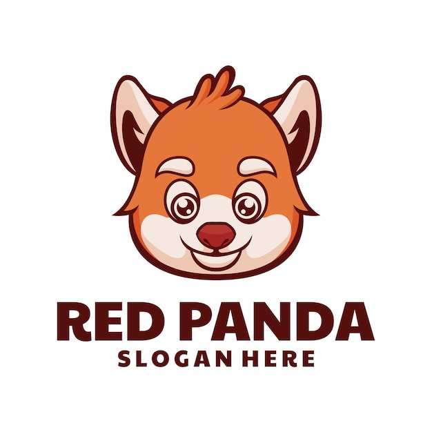 Vektor schöne rote panda-maskottchen-logo