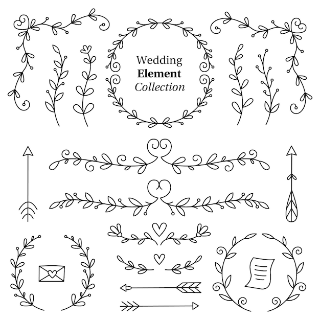 Schöne Sammlung von Hochzeitselementen