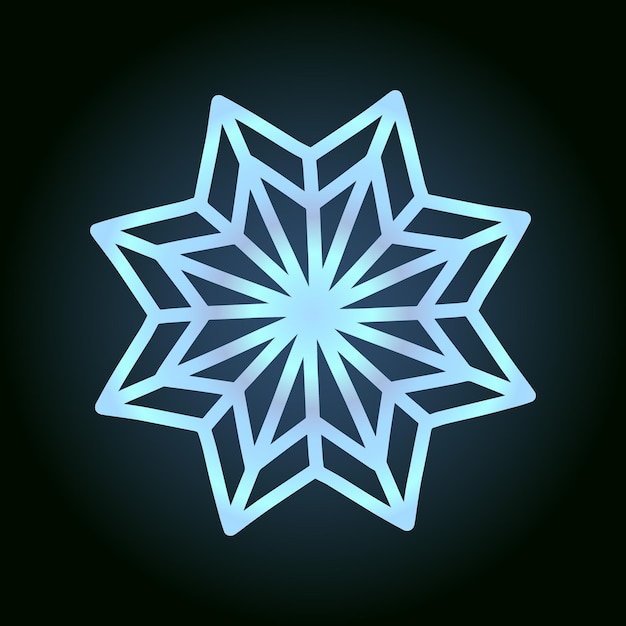 Schöne schneeflocke für winterdesign symbol der neujahrs- und weihnachtsferien