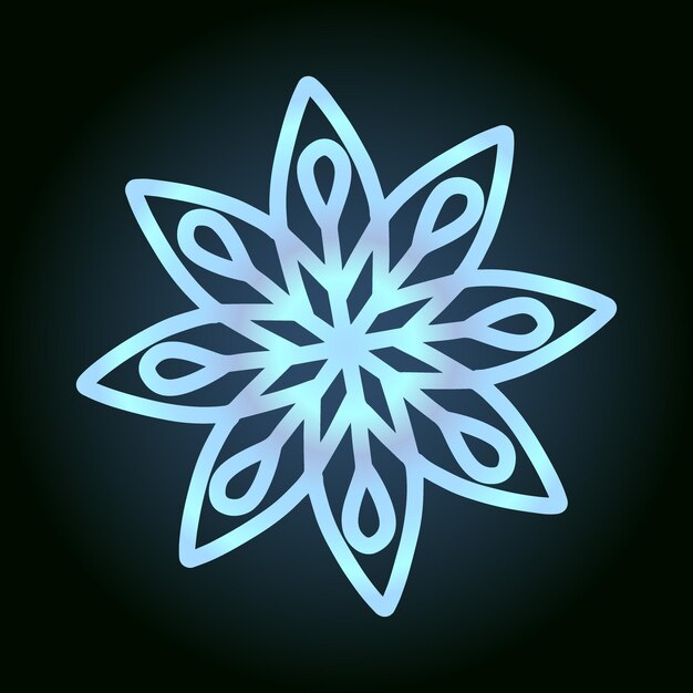 Schöne schneeflocke für winterdesign symbol der neujahrs- und weihnachtsferien