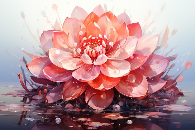 Schöne Seerose oder Lotusblume, die im Teich blüht