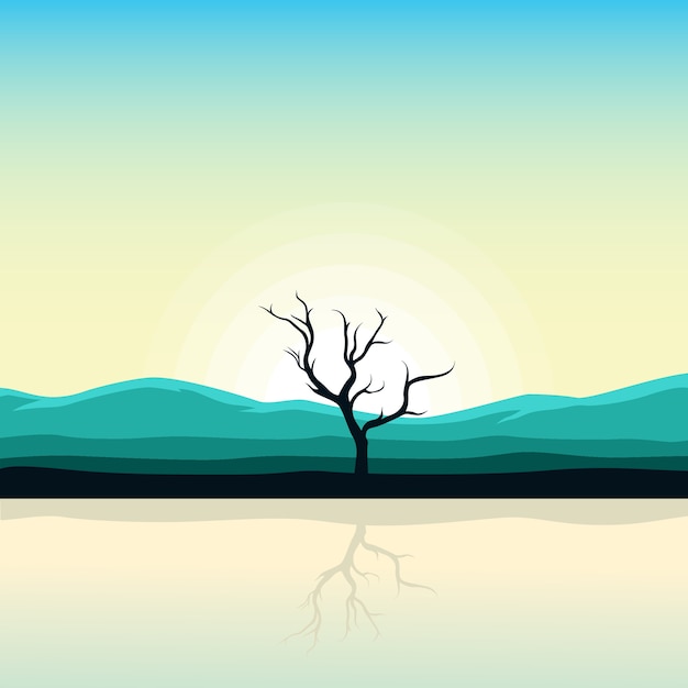 Schöne Sonnenaufganglandschaft der Natur