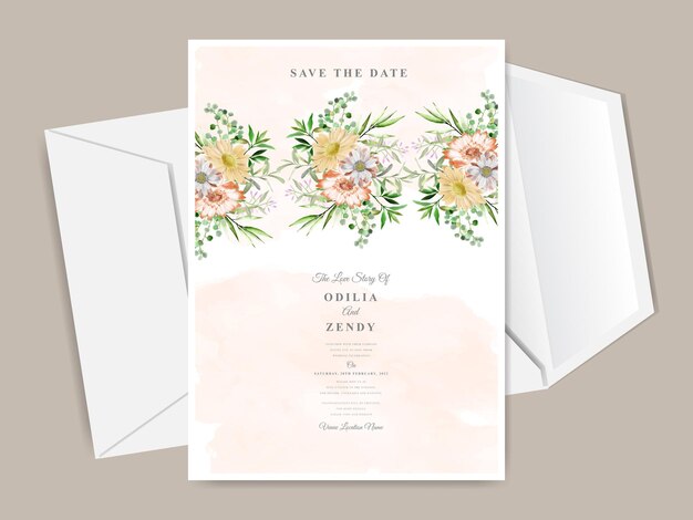 schöne und elegante Blumenhochzeitseinladungskartenschablone