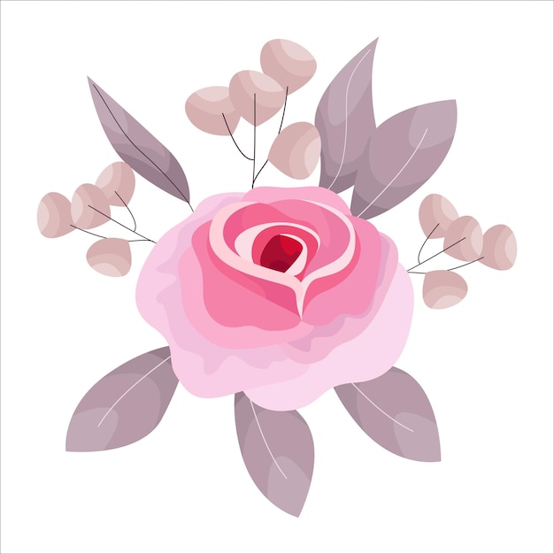 Schöne und elegante handgezeichnete aquarellrose. illustration vektorgrafik dekorativer hintergrund