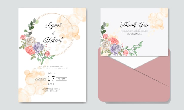 schöne und romantische Hochzeitseinladung