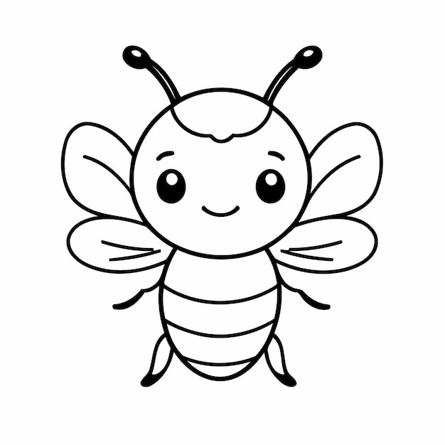 Schöne Vektorillustration Bienen für Kinder Malseite