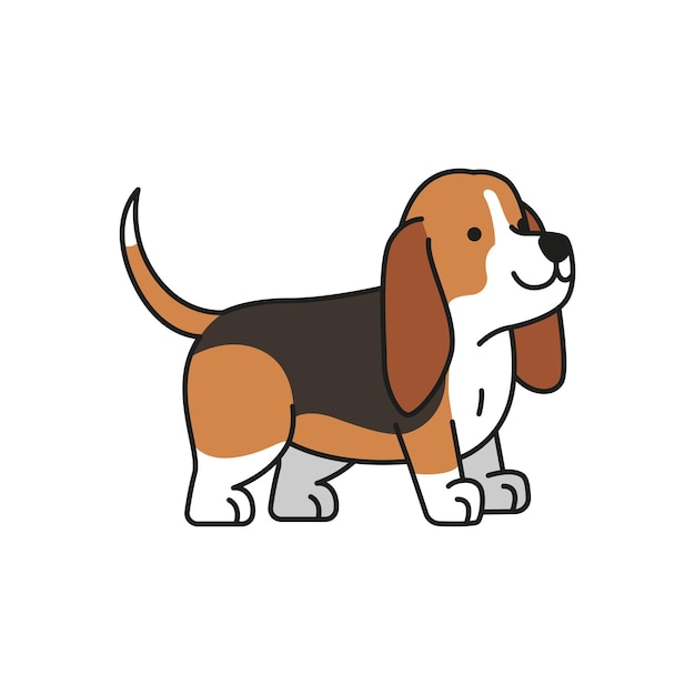 Vektor schöne vektorillustration des basset hound-hundes