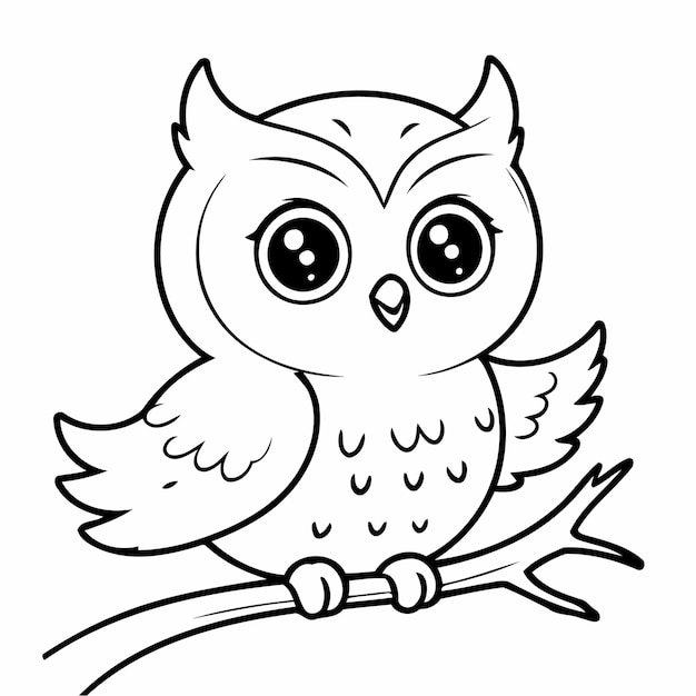 Schöne Vektorillustration Eule für Kinder Färbungsaktivität