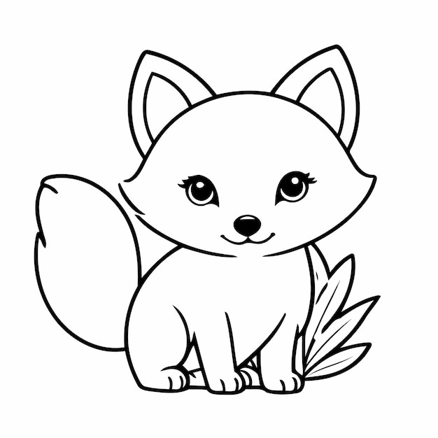 Schöne Vektorillustration Fuchs-Droodle für Kinder Malseite