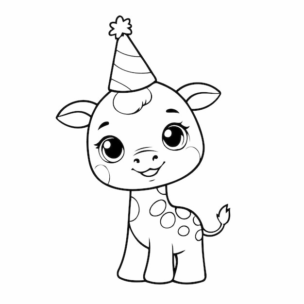 Schöne Vektorillustration Giraffe Zeichnung für Kleinkinder Malseite