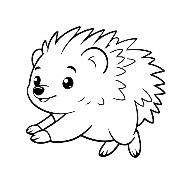 Vektor schöne vektorillustration hedgehog doodle für kinder arbeitsblatt