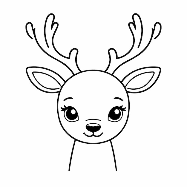 Schöne Vektorillustration Hirsch-Droodle für Kinder Arbeitsblatt