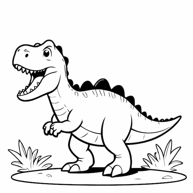Vektor schöne vektorillustration spinosaurus-zeichnung für kinder-seite