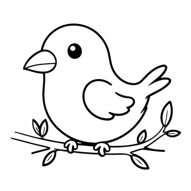 Schöne Vektorillustration Vogeldruck für Kinder Farbgebungsaktivität