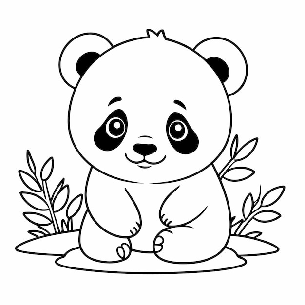 Vektor schöne vektorillustration von panda, die von hand für kleinkinder gezeichnet wurde