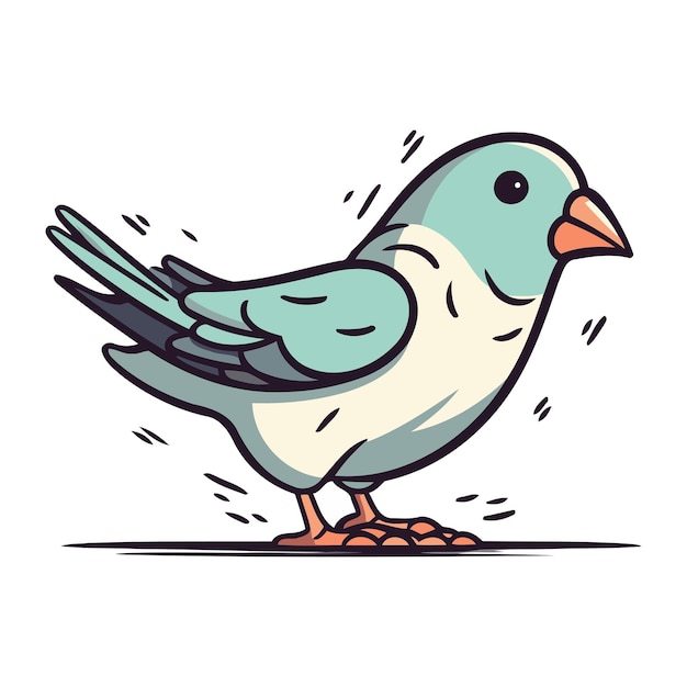 Vektor schöne vektorillustration von vögeln im handgezeichneten doodle-stil