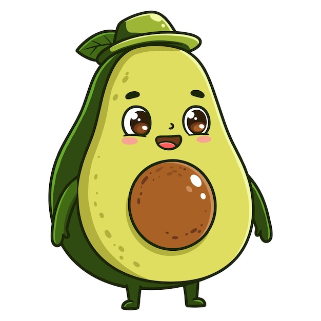 Schöne Vektormenge von Avocado-Fruchtfiguren in einer Vektorillustration mit weißem Hintergrund