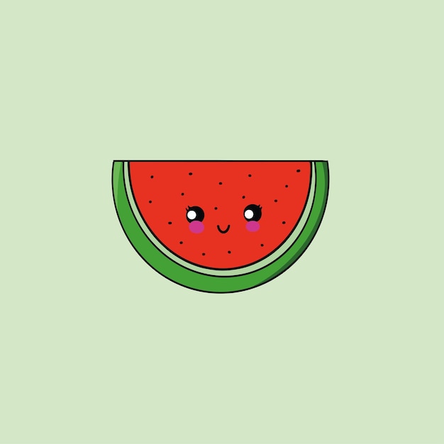 Vektor schöne wassermelonen-maskottchen-illustration