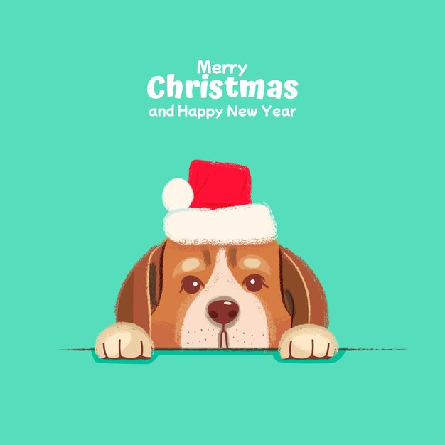 Schöne Weihnachtsillustration für Hunde