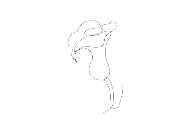 Schöne weiße Lilienblumenlinie Kunst