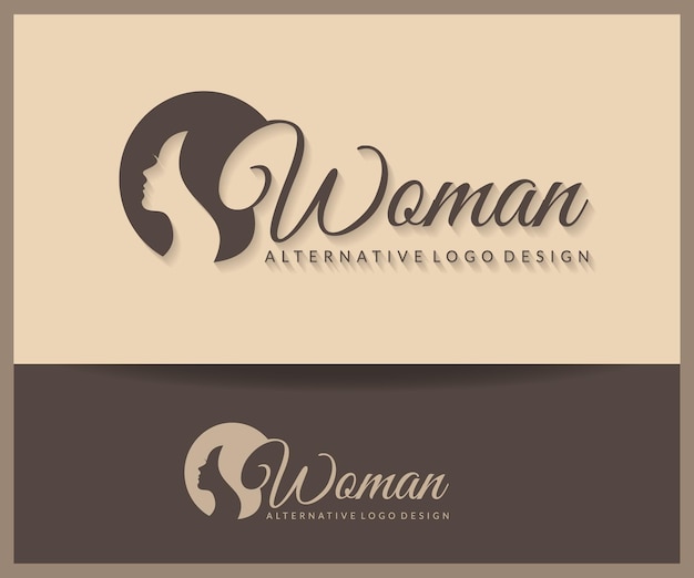 Schöne woman39s gesicht logo designvorlage haar mädchen blume blatt symbol abstraktes designkonzept für schönheitssalon massage magazin kosmetik und spa premium vektor
