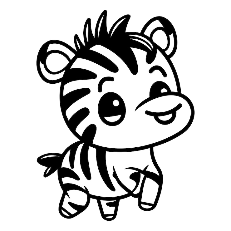 Vektor schöne zebra-cartoon-vektorillustration isoliert auf weißem hintergrund