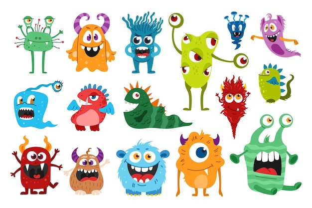 Schöne Zeichentrickfiguren, Monster, Außerirdische und Spielzeug
