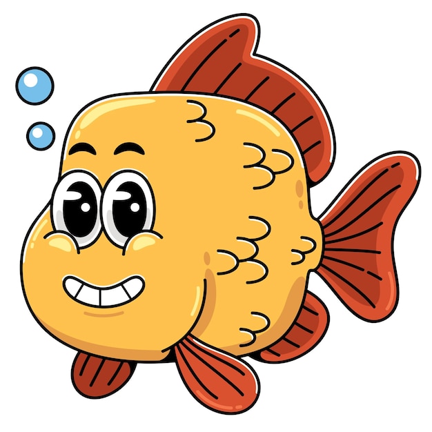 Schöne Zeichentrickfischfigur Illustration