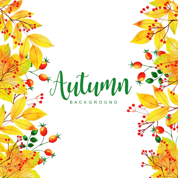 Schöner Aquarell-Herbstlaub-Hintergrund