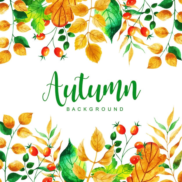 Schöner Aquarell-Herbstlaub-Hintergrund