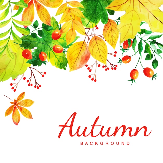Schöner Aquarell-Herbstlaub-Hintergrund