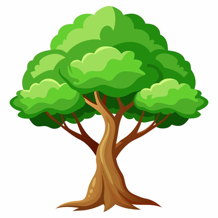 Vektor schöner baum realistisch auf weißem hintergrund