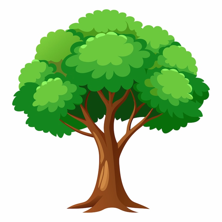 Vektor schöner baum realistisch auf weißem hintergrund
