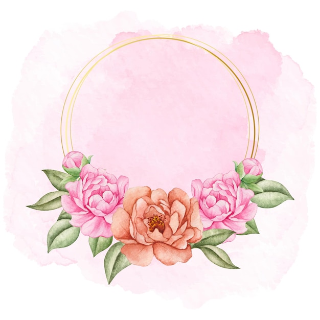 Schöner Blumenrahmen der Pfingstrose der Valentinstag
