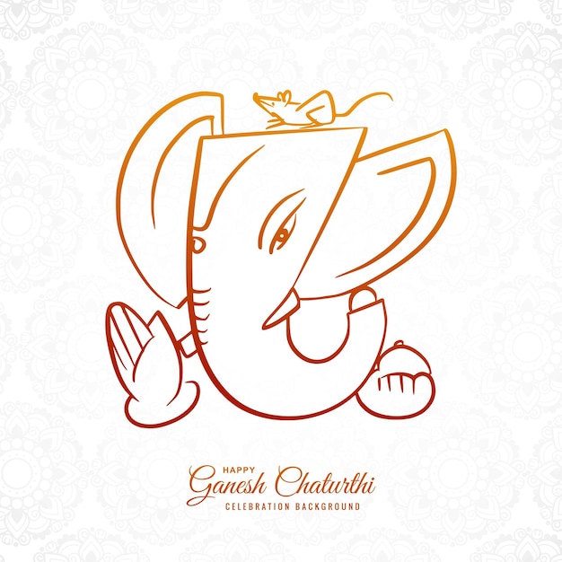 Vektor schöner ganesh chaturthi festivalkartenhintergrund