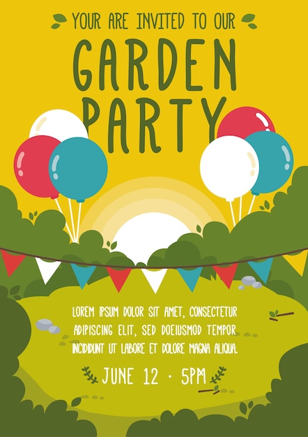 Schöner Garten-Party Einladung
