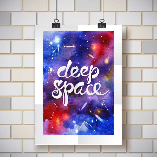 Vektor schöner handgezeichneter poster-aquarellraum für ihr design