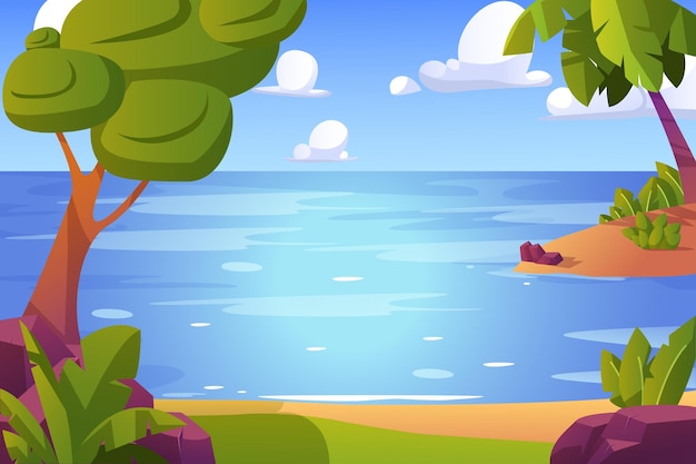 Schöner Illustrationsstrand schönes Meer