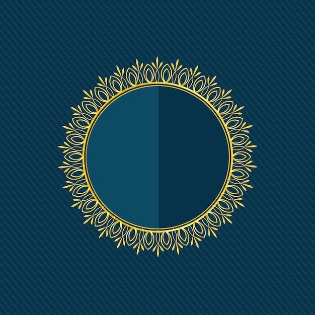 Schöner kreisförmiger goldener Blumenrahmen Design Premium-Vektor