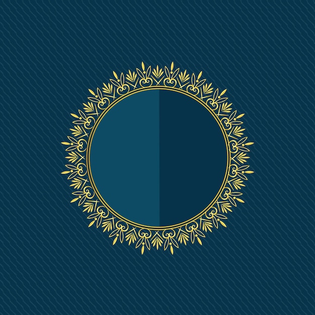 Schöner kreisförmiger goldener Blumenrahmen Design Premium-Vektor