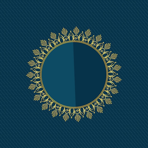 Schöner kreisförmiger goldener Blumenrahmen Design Premium-Vektor