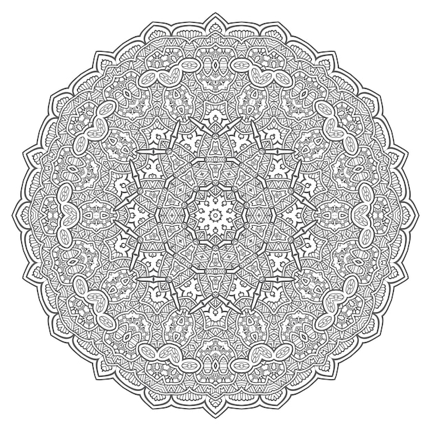 Schöner linienkunst-mandala-vektor