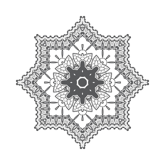 Schöner linienkunst-mandala-vektor