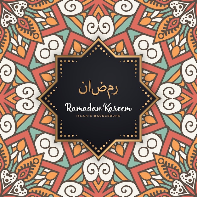 Schöner nahtloser ramadan-kareem-muster-mandala-hintergrund