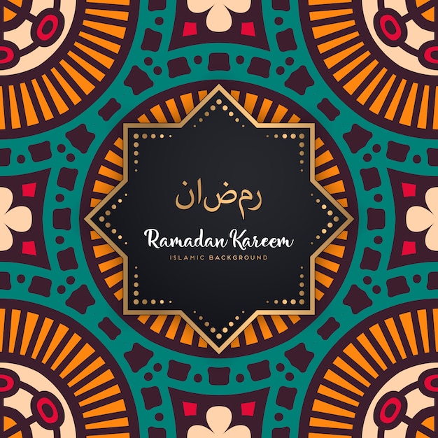 Schöner nahtloser ramadan-kareem-muster-mandala-hintergrund