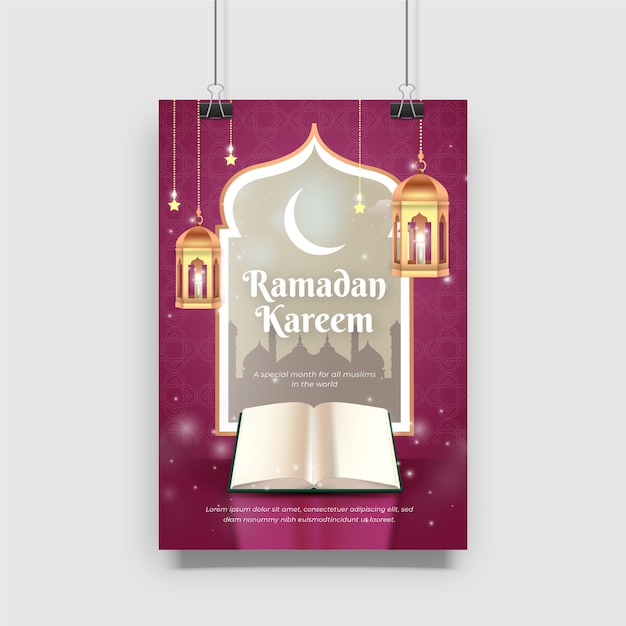 Vektor schöner ramadan kareem plakatentwurf