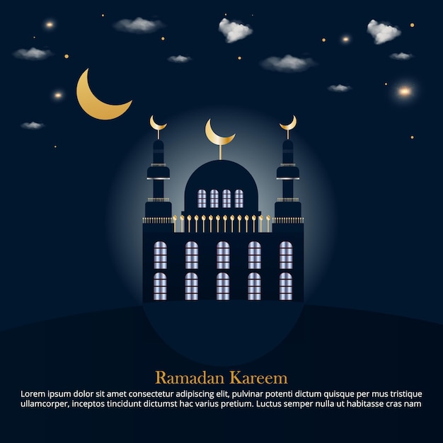 Schöner ramadan kareem stilvoller moscheenhintergrund