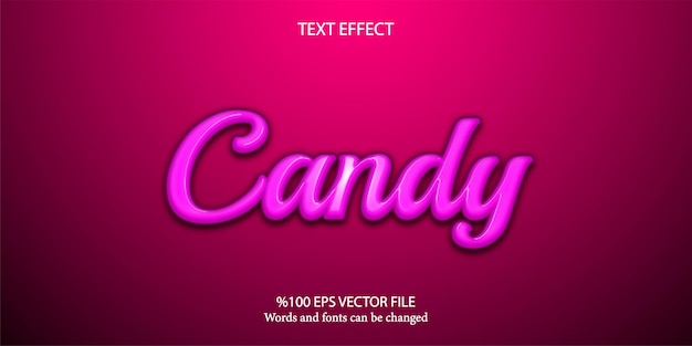 Schöner und exotischer bearbeitbarer texteffekt: candy