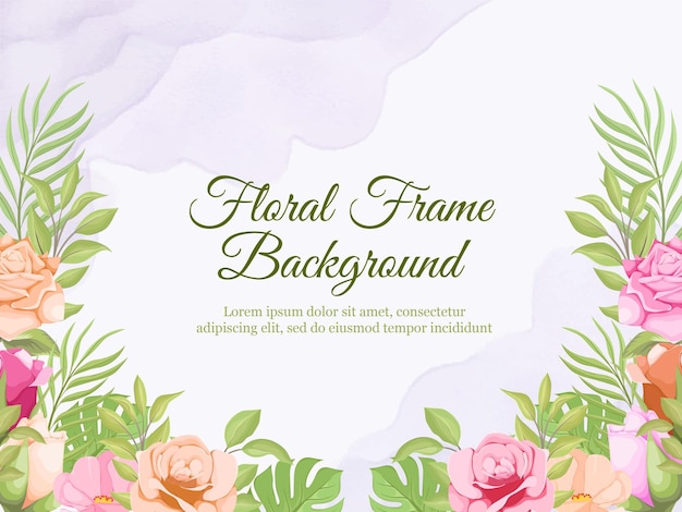 Schönes blumenhochzeits-banner-hintergrund-schablonen-design